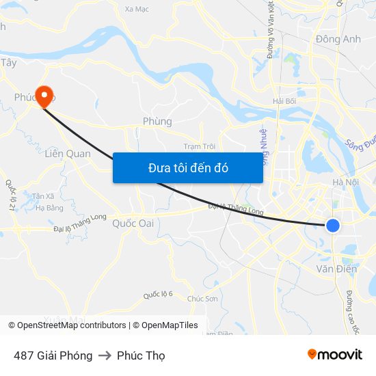 487 Giải Phóng to Phúc Thọ map