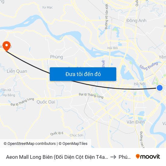 Aeon Mall Long Biên (Đối Diện Cột Điện T4a/2a-B Đường Cổ Linh) to Phúc Thọ map