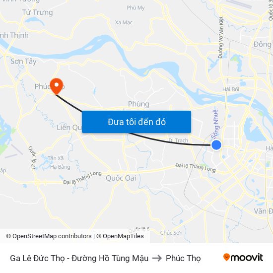 Ga Lê Đức Thọ - Đường Hồ Tùng Mậu to Phúc Thọ map