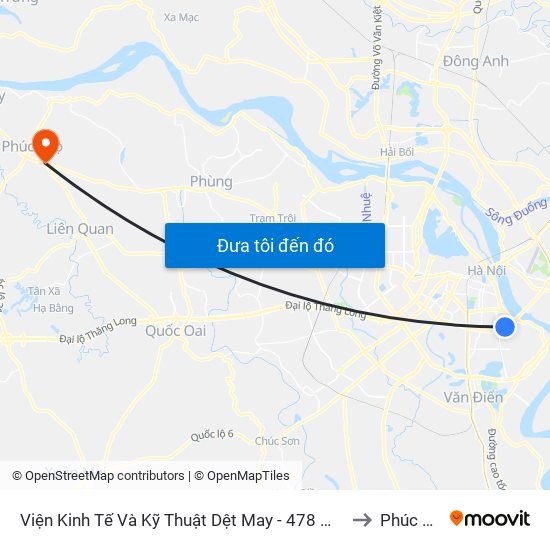 Viện Kinh Tế Và Kỹ Thuật Dệt May - 478 Minh Khai to Phúc Thọ map