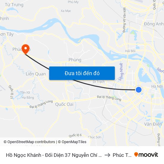 Hồ Ngọc Khánh - Đối Diện 37 Nguyễn Chí Thanh to Phúc Thọ map