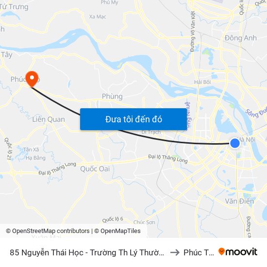 85 Nguyễn Thái Học - Trường Th Lý Thường Kiệt to Phúc Thọ map