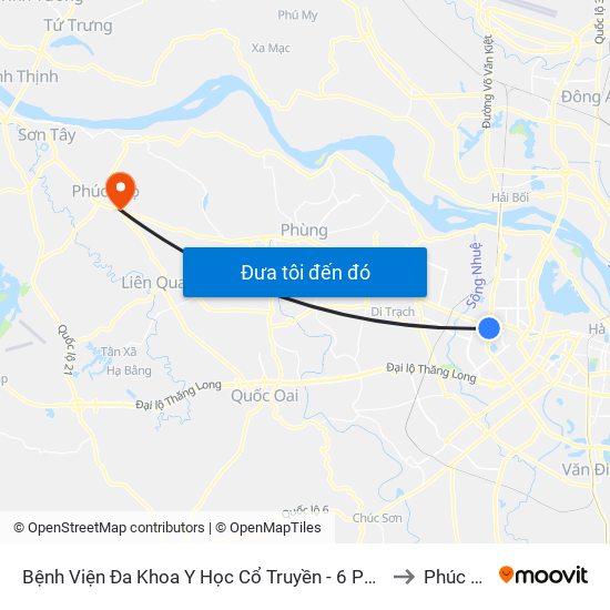 Bệnh Viện Đa Khoa Y Học Cổ Truyền - 6 Phạm Hùng to Phúc Thọ map