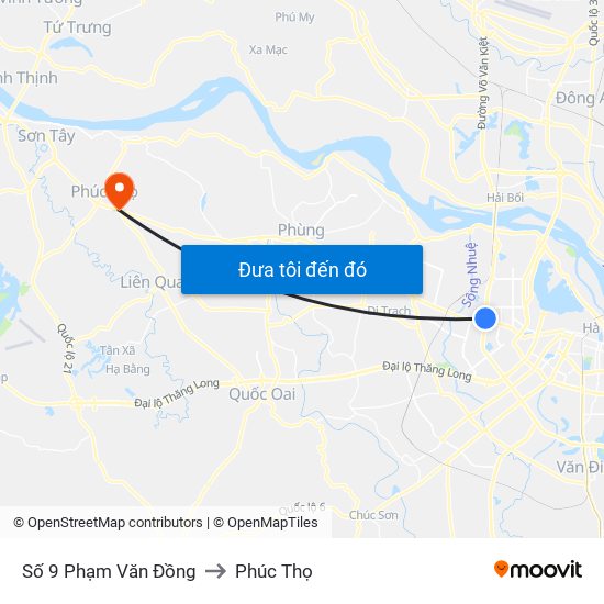 Trường Phổ Thông Hermam Gmeiner - Phạm Văn Đồng to Phúc Thọ map