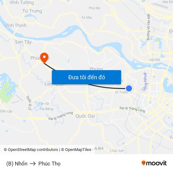 (B) Nhổn to Phúc Thọ map