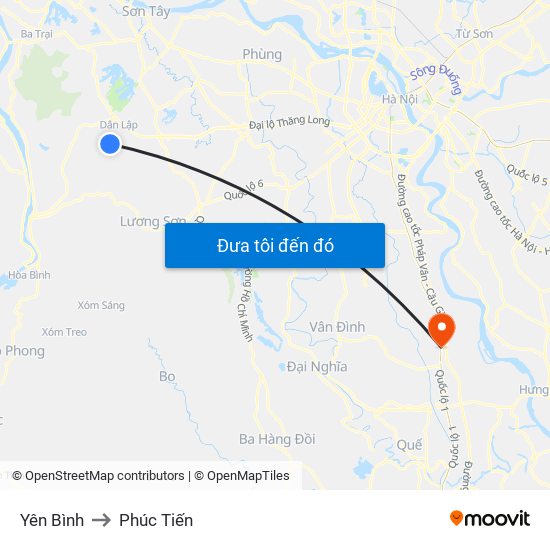 Yên Bình to Phúc Tiến map