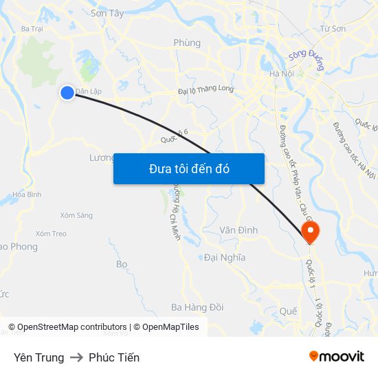 Yên Trung to Phúc Tiến map