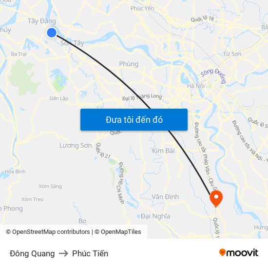 Đông Quang to Phúc Tiến map