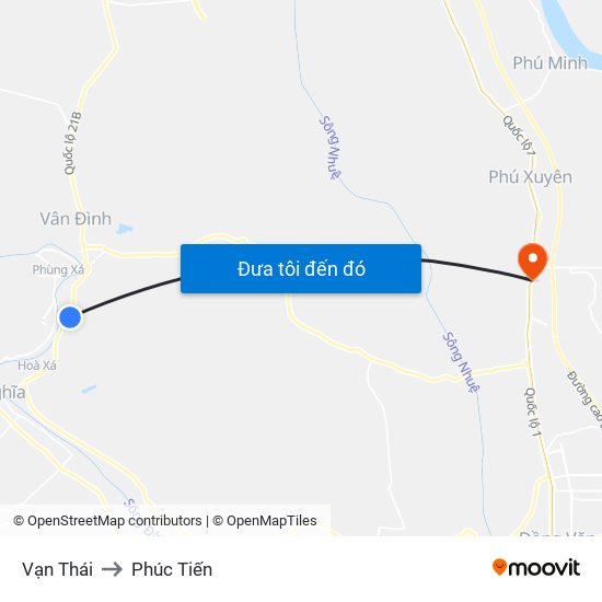 Vạn Thái to Phúc Tiến map