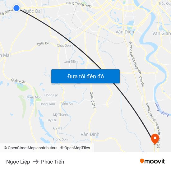 Ngọc Liệp to Phúc Tiến map