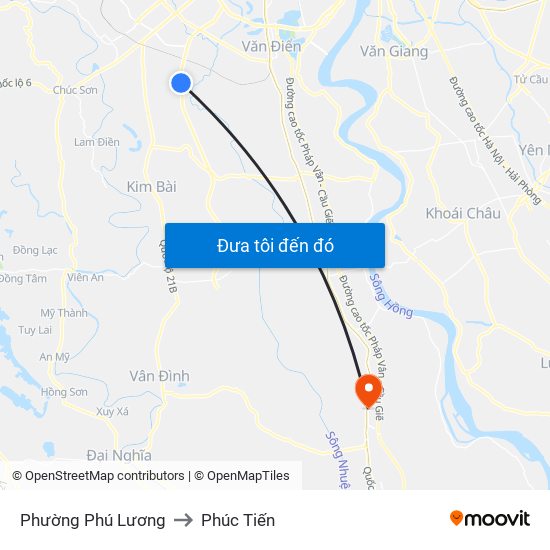 Phường Phú Lương to Phúc Tiến map