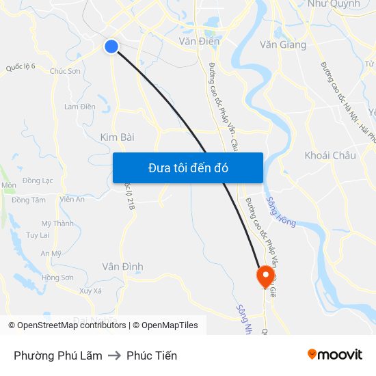 Phường Phú Lãm to Phúc Tiến map