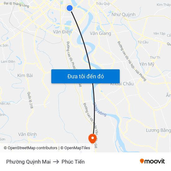 Phường Quỳnh Mai to Phúc Tiến map