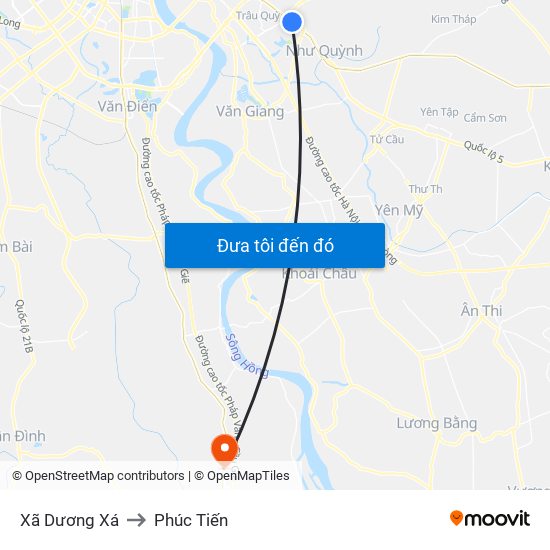 Xã Dương Xá to Phúc Tiến map