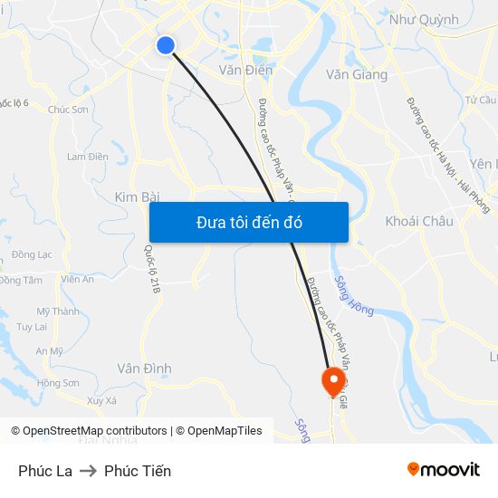 Phúc La to Phúc Tiến map