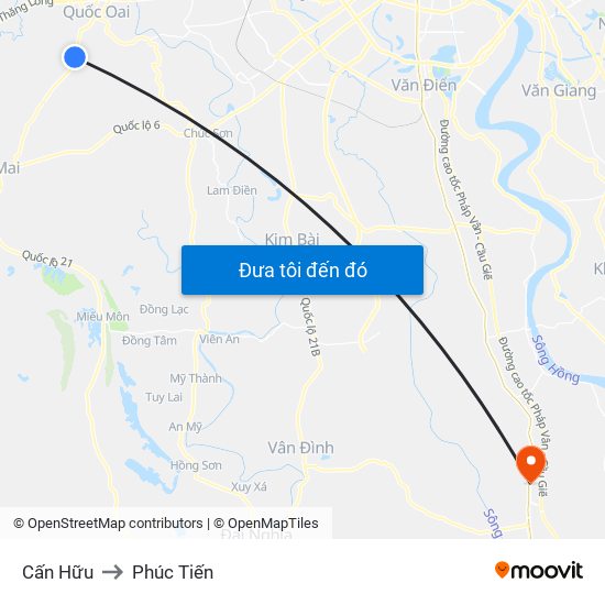 Cấn Hữu to Phúc Tiến map