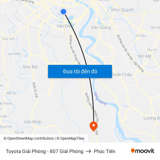 Toyota Giải Phóng - 807 Giải Phóng to Phúc Tiến map