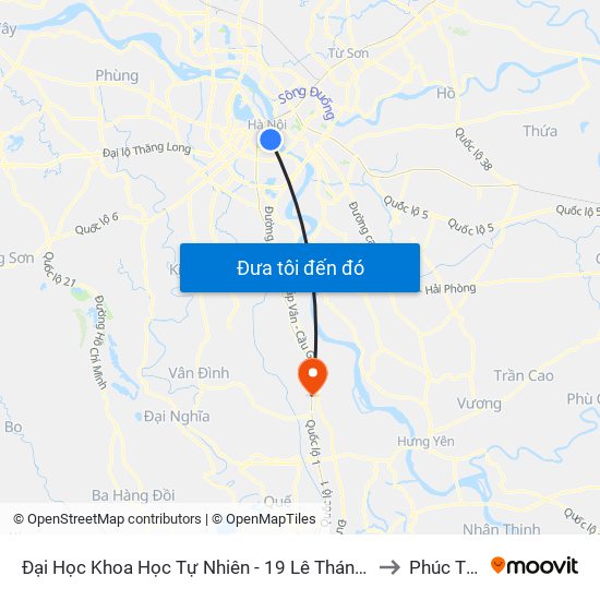 Đại Học Khoa Học Tự Nhiên - 19 Lê Thánh Tông to Phúc Tiến map