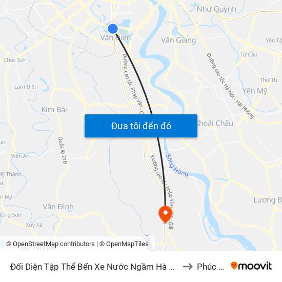 Đối Diện Tập Thể Bến Xe Nước Ngầm Hà Nội - Ngọc Hồi to Phúc Tiến map