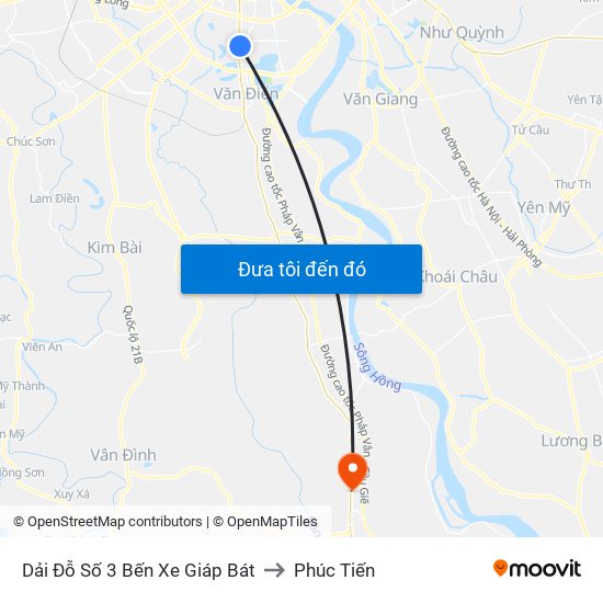 Dải Đỗ Số 3 Bến Xe Giáp Bát to Phúc Tiến map