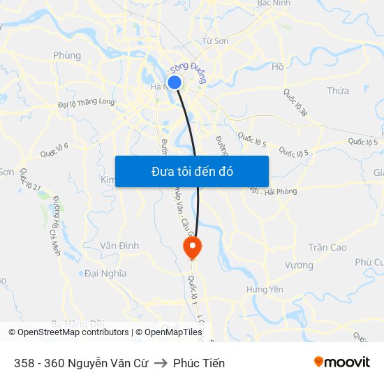 358 - 360 Nguyễn Văn Cừ to Phúc Tiến map