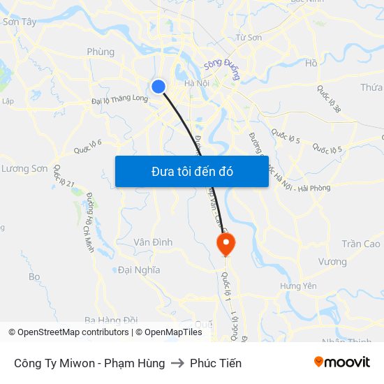 Công Ty Miwon - Phạm Hùng to Phúc Tiến map