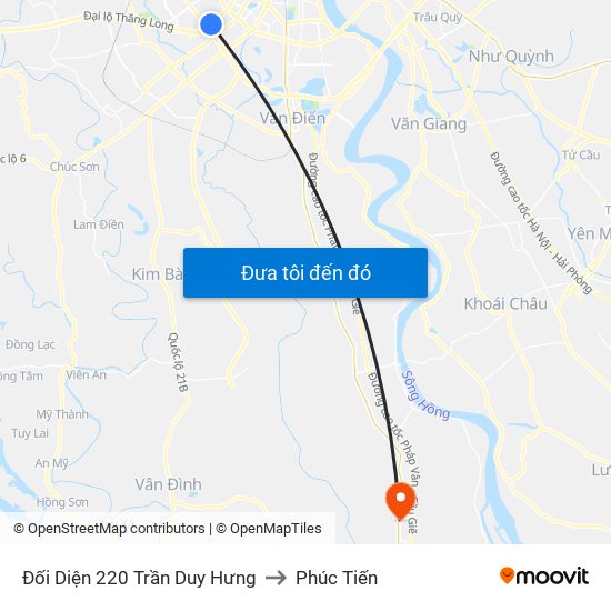 Đối Diện 220 Trần Duy Hưng to Phúc Tiến map