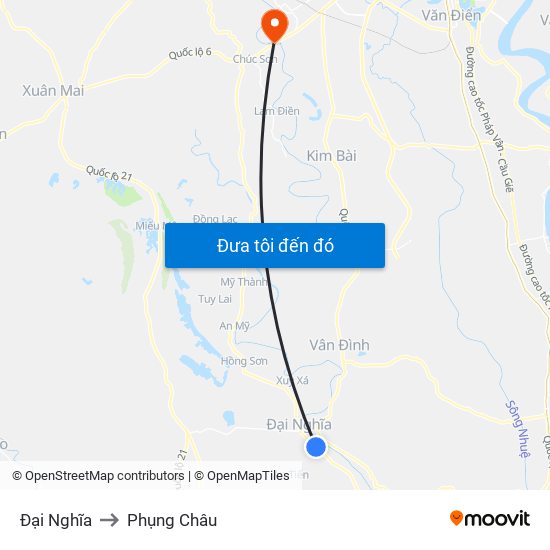 Đại Nghĩa to Phụng Châu map