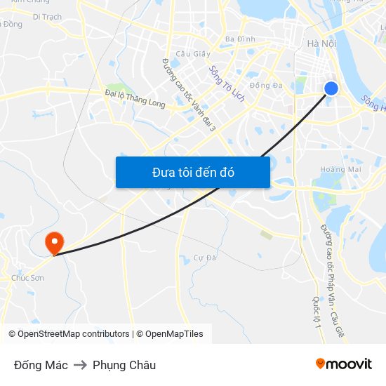 Đống Mác to Phụng Châu map