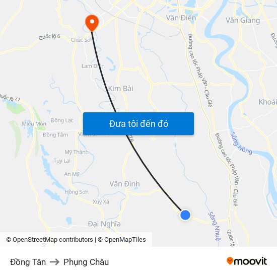 Đồng Tân to Phụng Châu map
