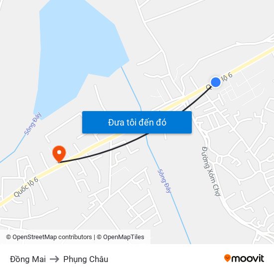 Đồng Mai to Phụng Châu map