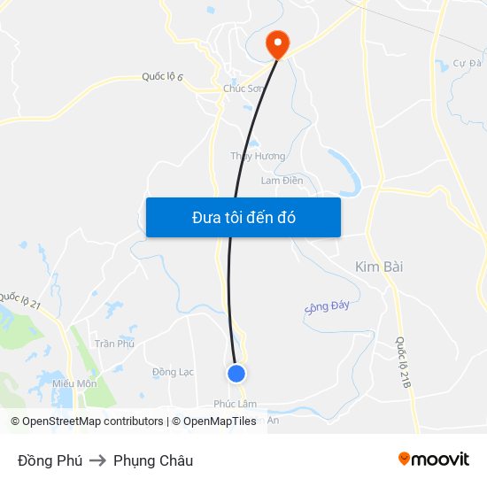 Đồng Phú to Phụng Châu map