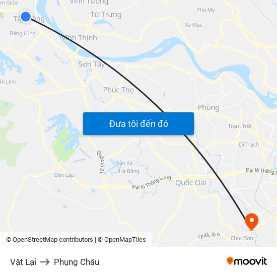 Vật Lại to Phụng Châu map