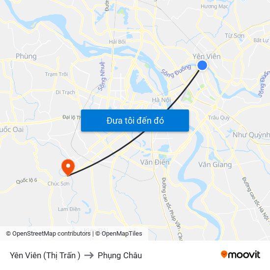 Yên Viên (Thị Trấn ) to Phụng Châu map