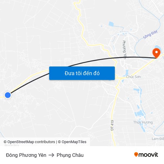 Đông Phương Yên to Phụng Châu map