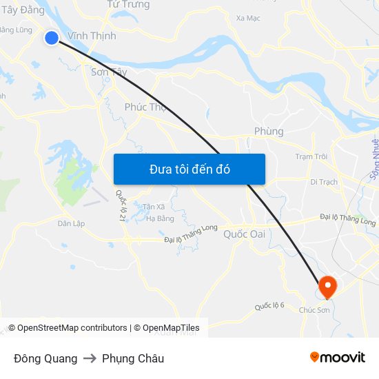 Đông Quang to Phụng Châu map