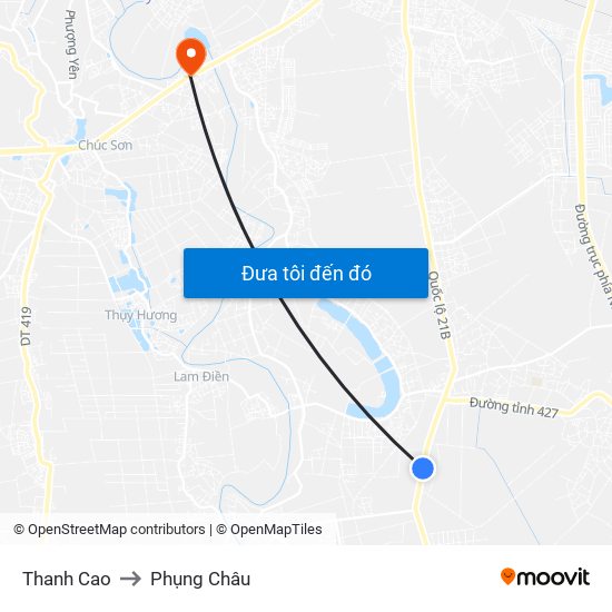 Thanh Cao to Phụng Châu map