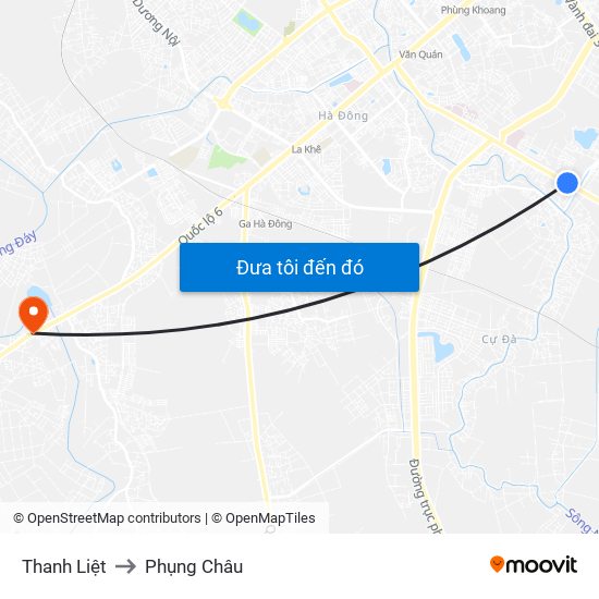 Thanh Liệt to Phụng Châu map