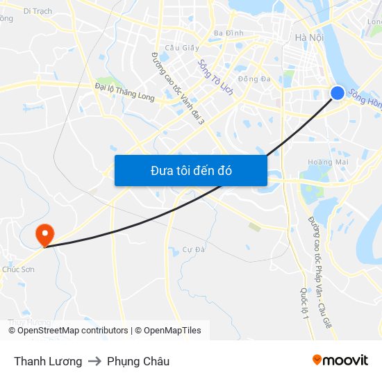 Thanh Lương to Phụng Châu map