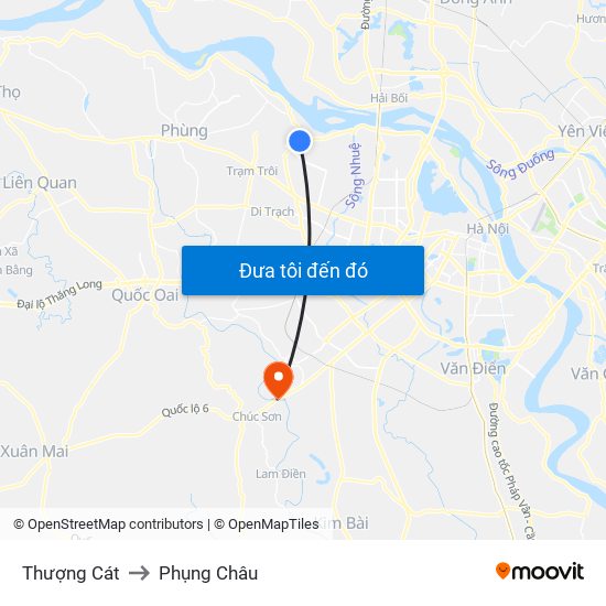 Thượng Cát to Phụng Châu map