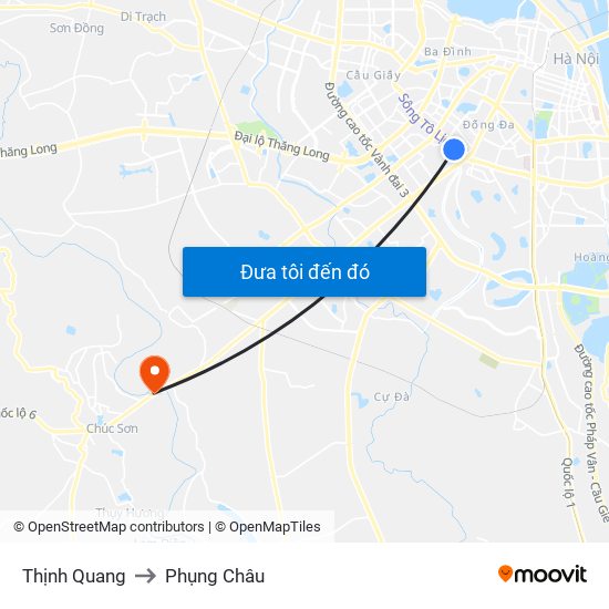 Thịnh Quang to Phụng Châu map