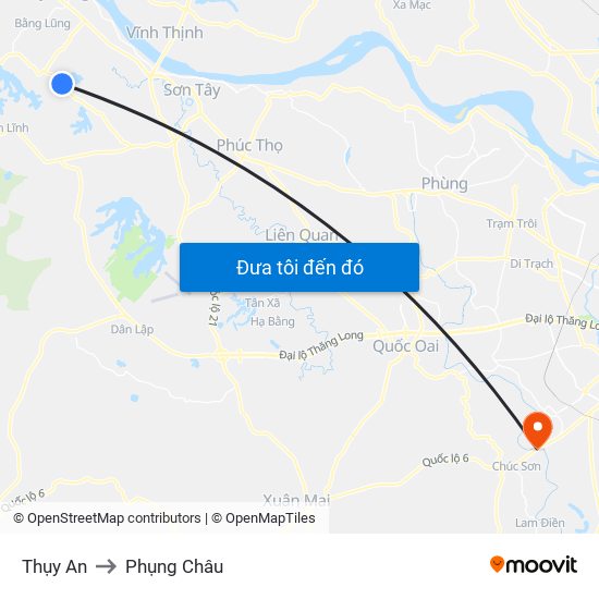 Thụy An to Phụng Châu map