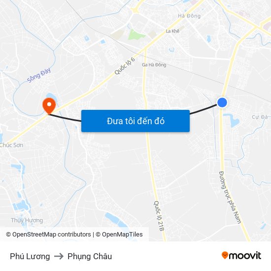 Phú Lương to Phụng Châu map