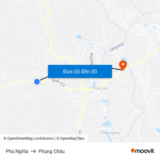 Phú Nghĩa to Phụng Châu map