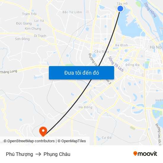 Phú Thượng to Phụng Châu map