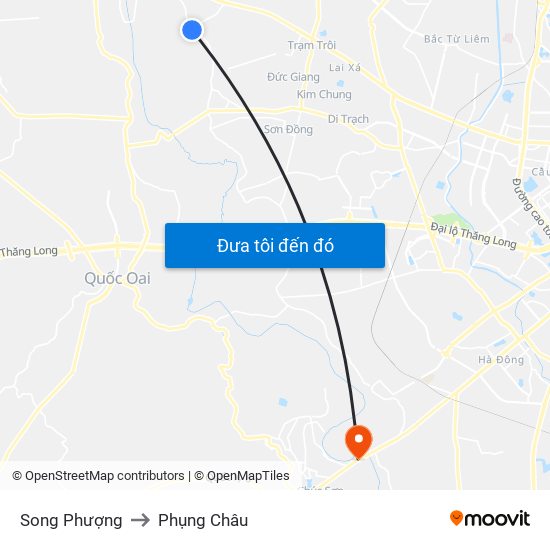 Song Phượng to Phụng Châu map