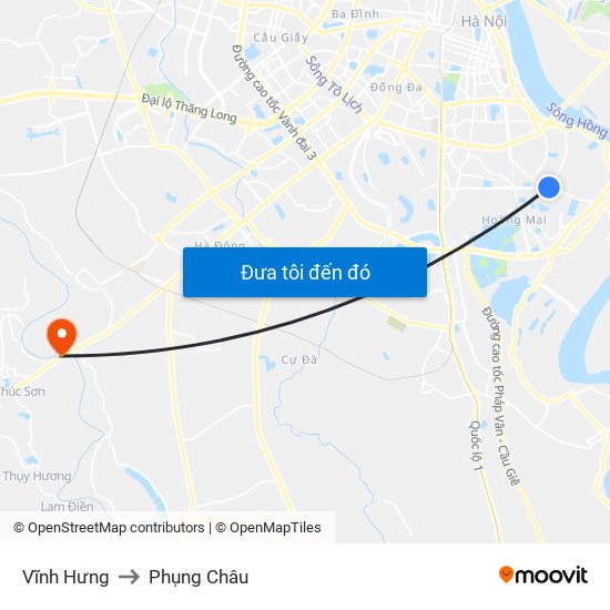 Vĩnh Hưng to Phụng Châu map