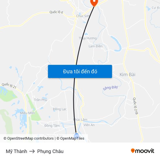 Mỹ Thành to Phụng Châu map