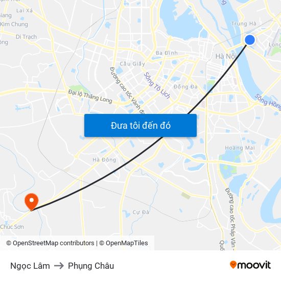 Ngọc Lâm to Phụng Châu map