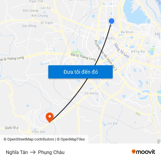 Nghĩa Tân to Phụng Châu map